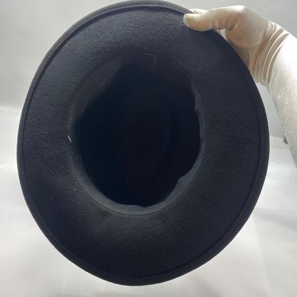 Black Wool Rustic Rancher with Leather Band - Picture 7 of 8